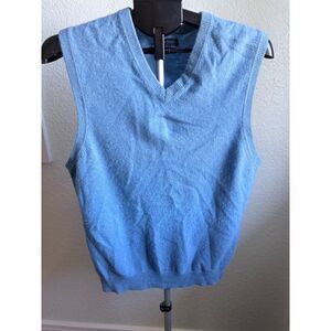 Club Room 100% Cashmere Men's Sweater Vest Preppy Country Club Blue Size Small